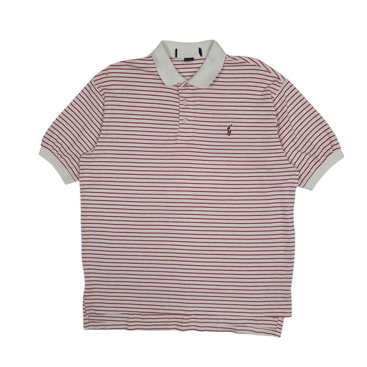 Mens Red Polo Ralph Lauren Vintage 90s Made In USA Short Sleeve Polo Shirt