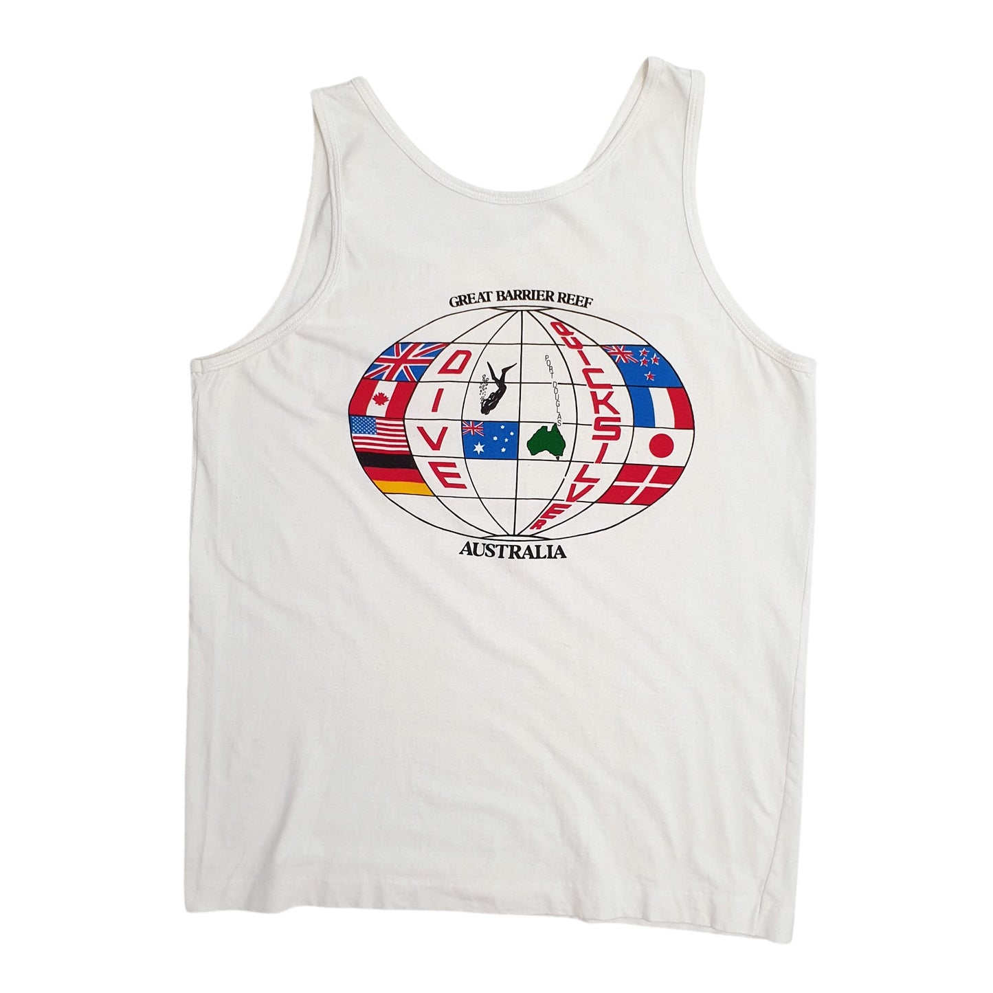 Mens White Unbranded Quiksilver Diving Australia Vest  T Shirt