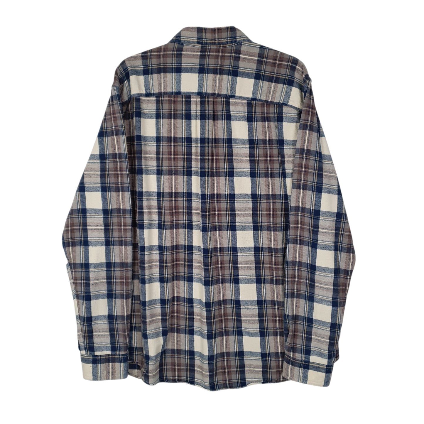 Mens Grey L.L.Bean Thick Flannel Plaid  Shirt