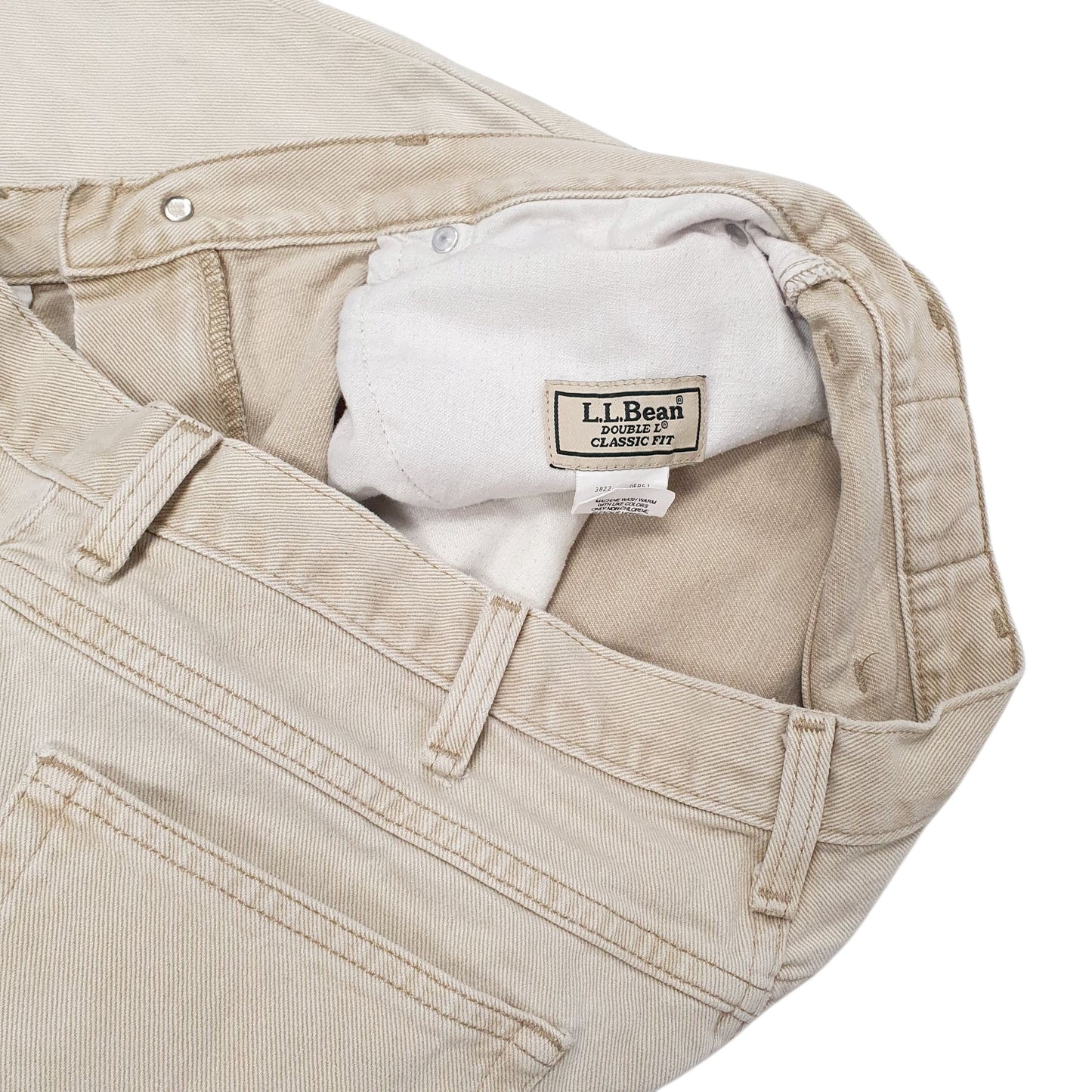 Mens Cream L.L.Bean Double L Vintage 90s  Jeans