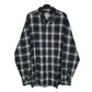Mens Navy L.L.Bean Scotch Plaid Flannel Long Sleeve Shirt