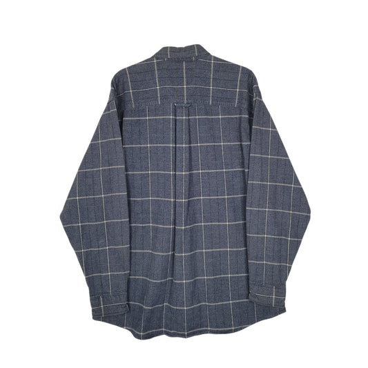 Mens Blue Woolrich Thick Flannel Chamois  Shirt