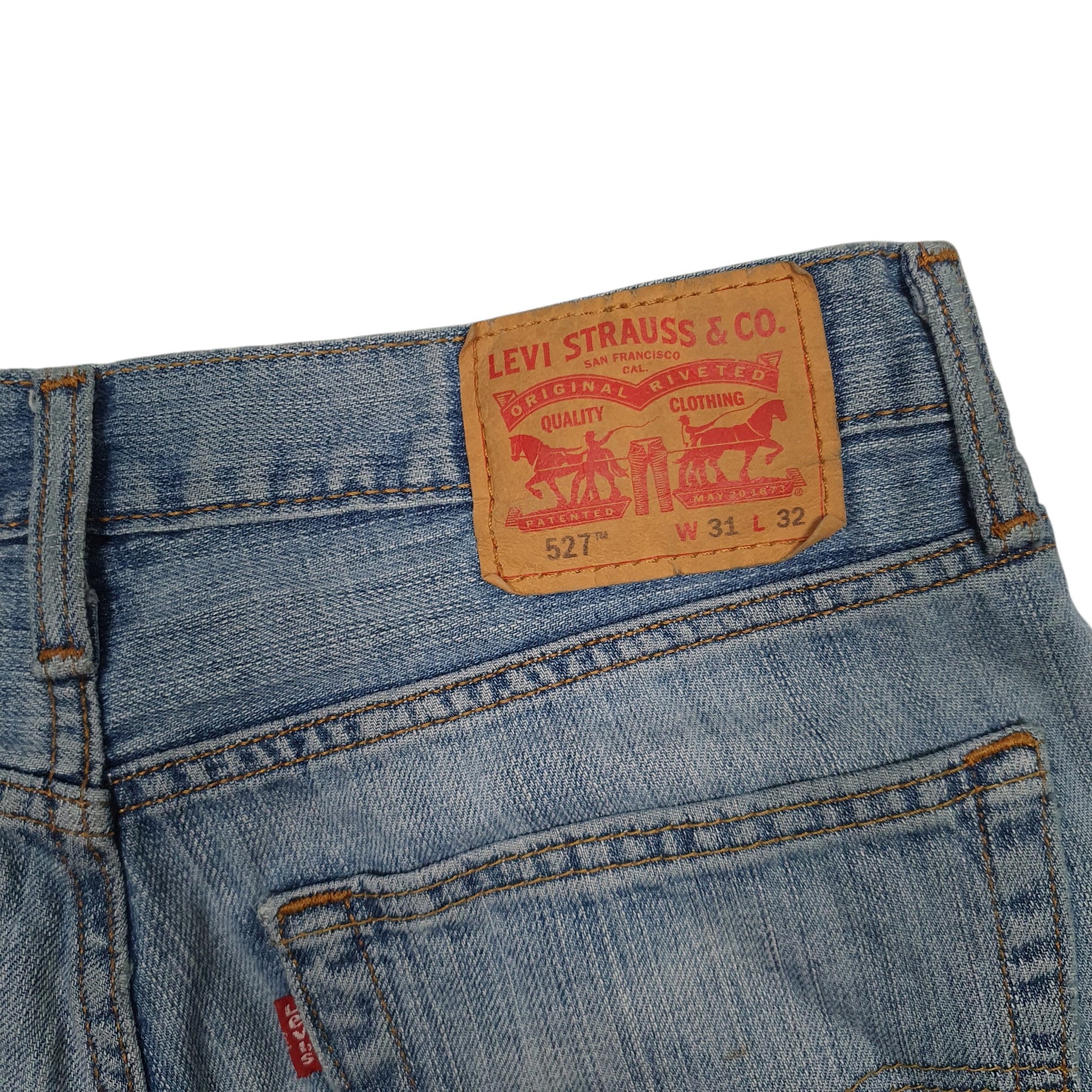 Mens Blue Levis 527 Cut Off  Shorts