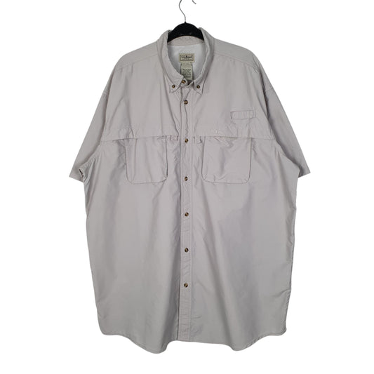 Mens Grey L.L.Bean Walking Hiking Short Sleeve Shirt