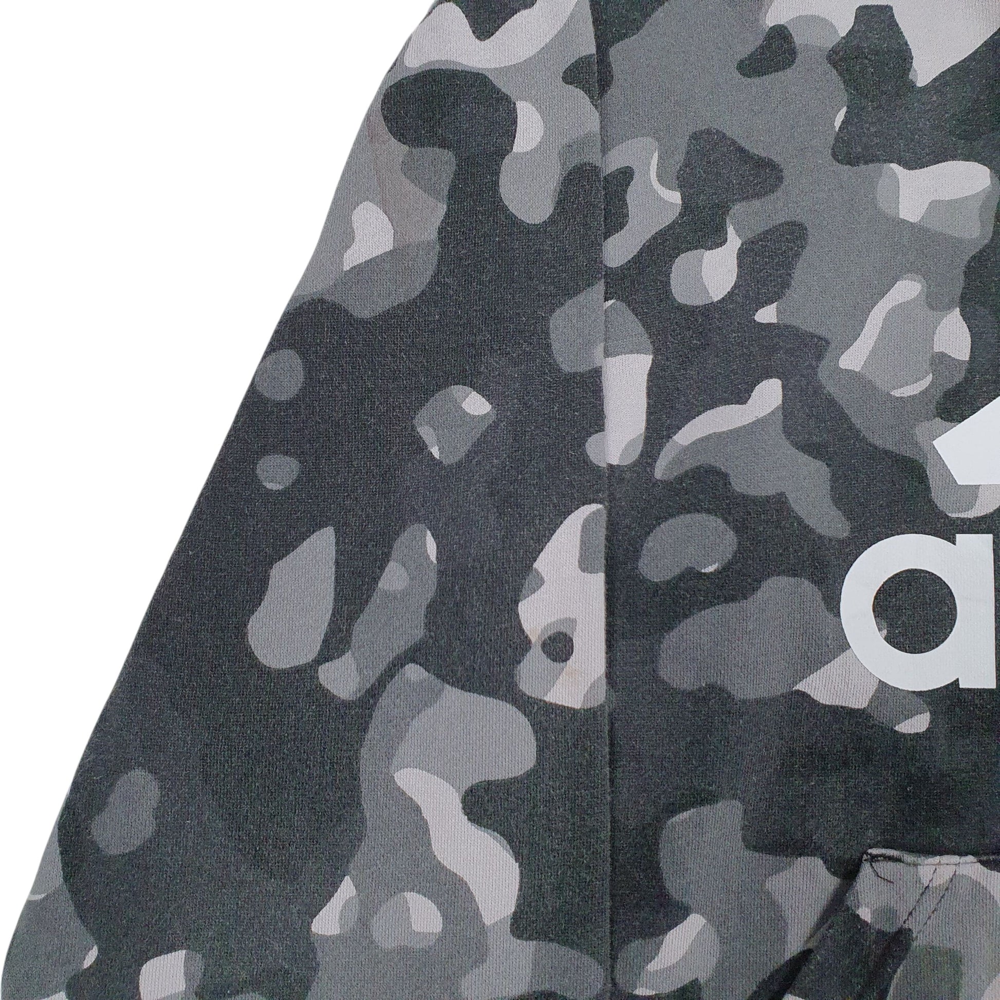Womens Grey Adidas Spellout Camo Hoodie Jumper