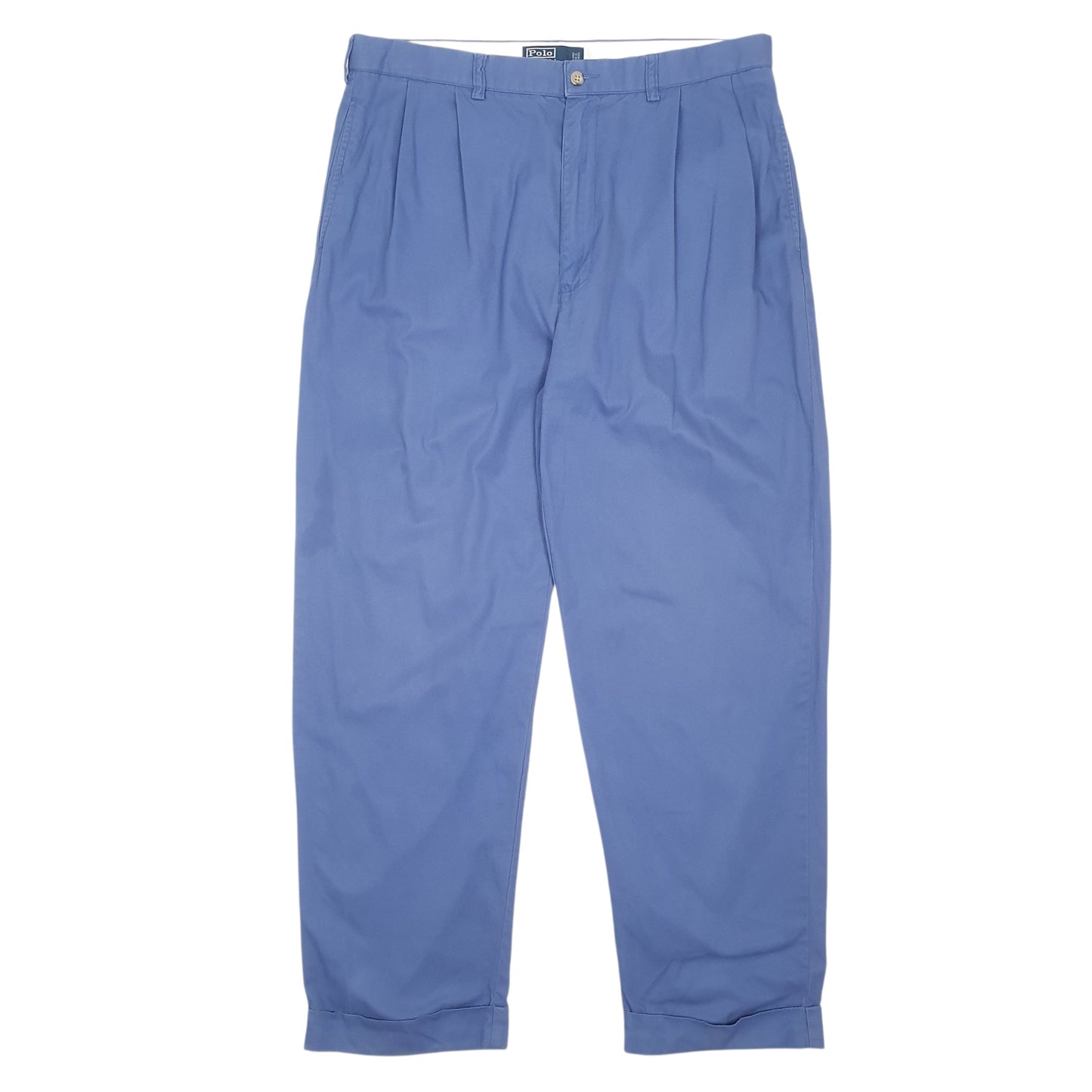 Mens Blue Polo Ralph Lauren Hammond Pant Pleated Chino Trousers
