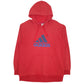 Mens Red Adidas Spellout Hoodie Jumper