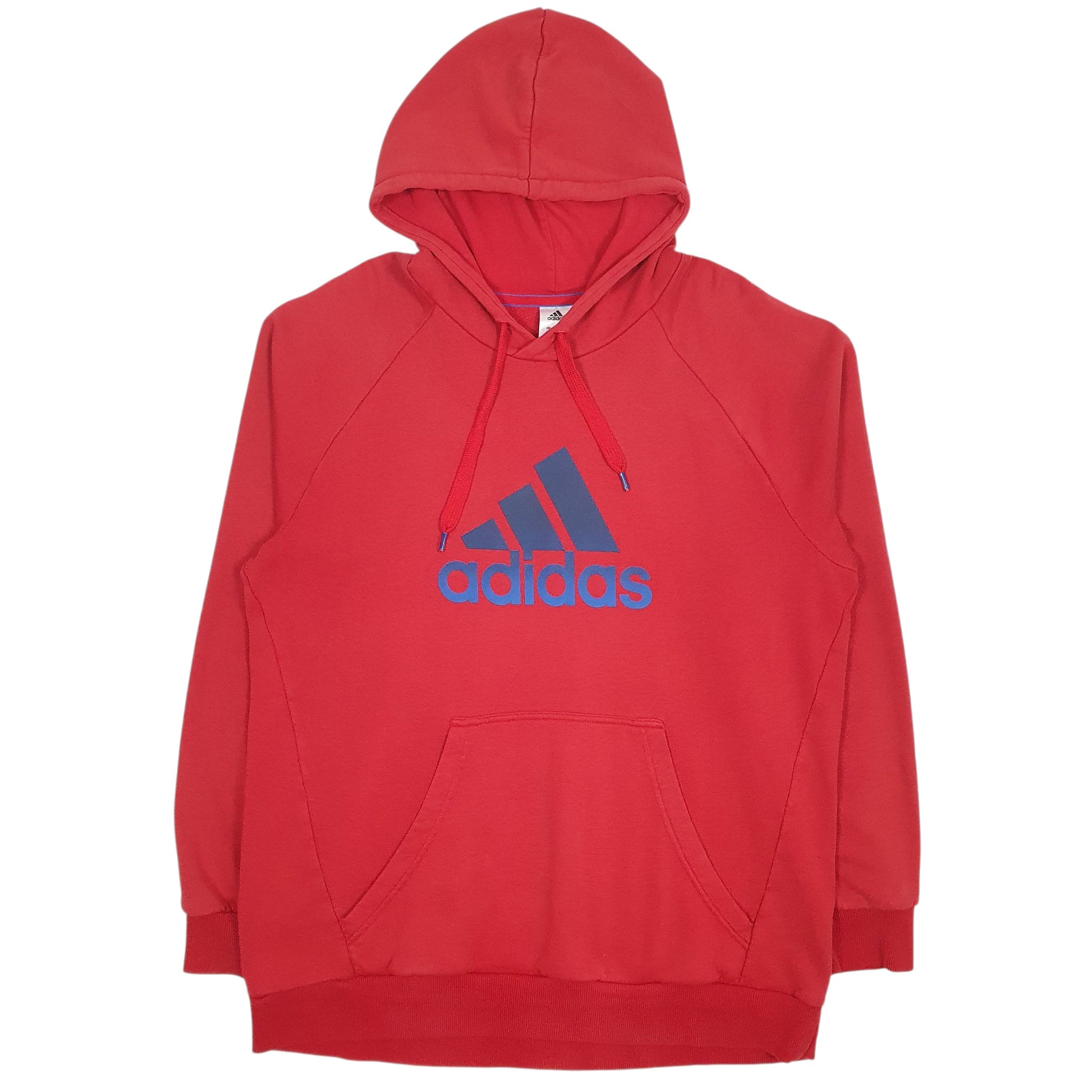 Mens Red Adidas Spellout Hoodie Jumper