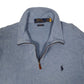 Mens Blue Polo Ralph Lauren Estate Rib Quarter Zip Jumper