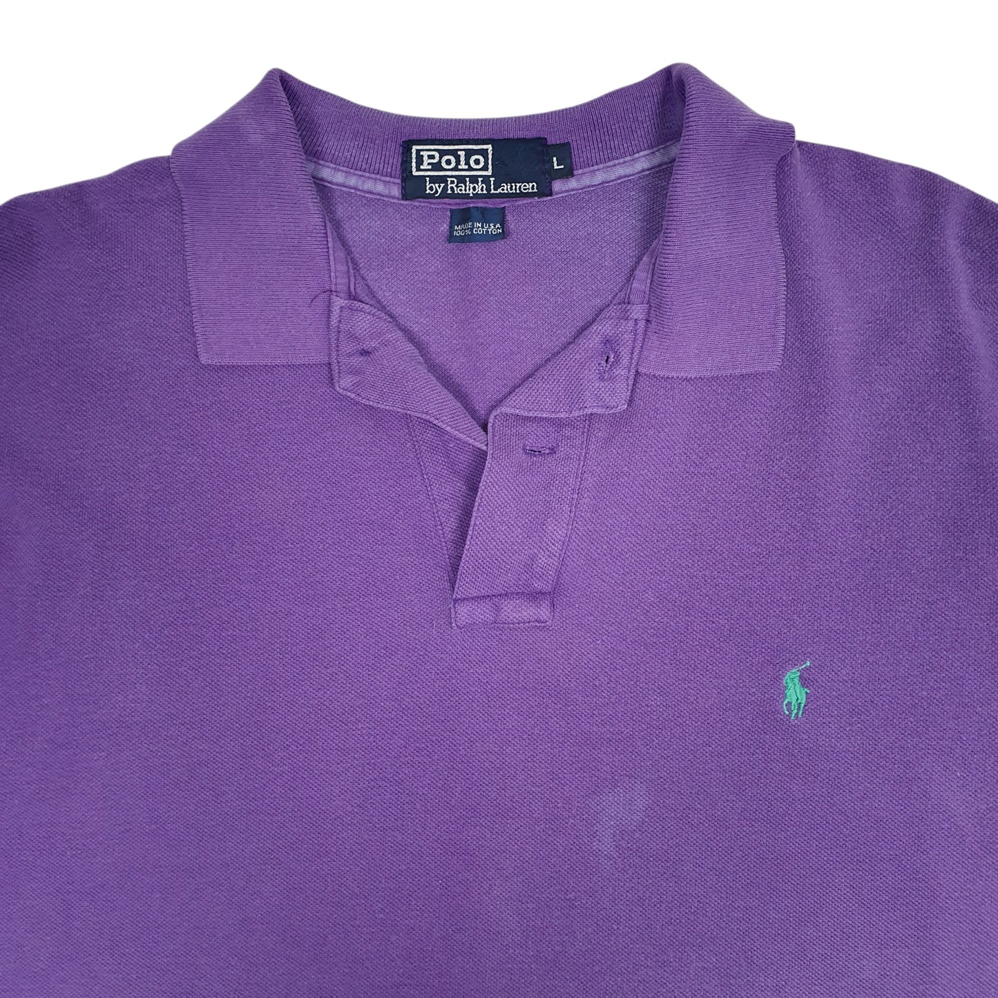 Mens Purple Polo Ralph Lauren Vintage 90s Made In USA  Polo Shirt