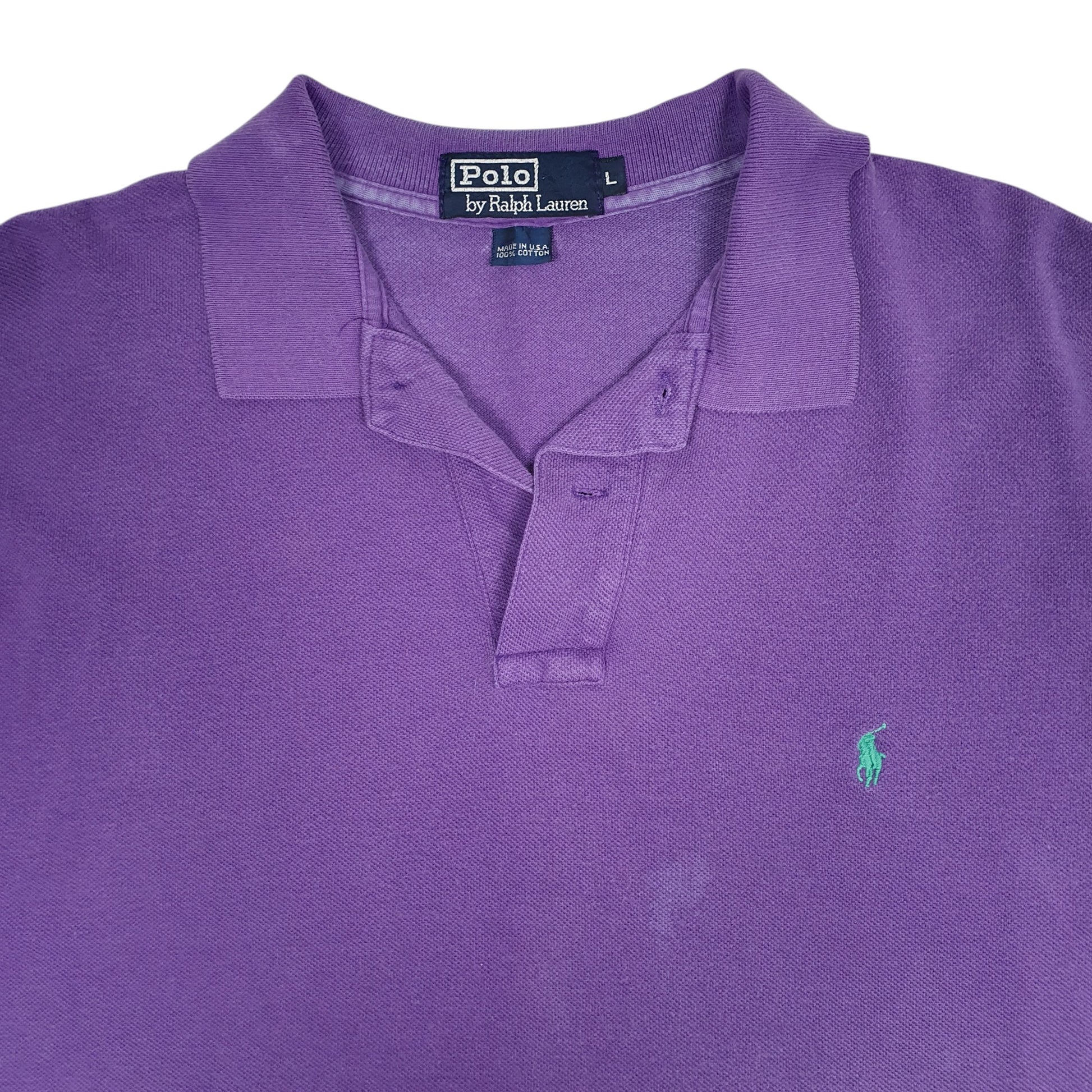 Mens Purple Polo Ralph Lauren Vintage 90s Made In USA  Polo Shirt