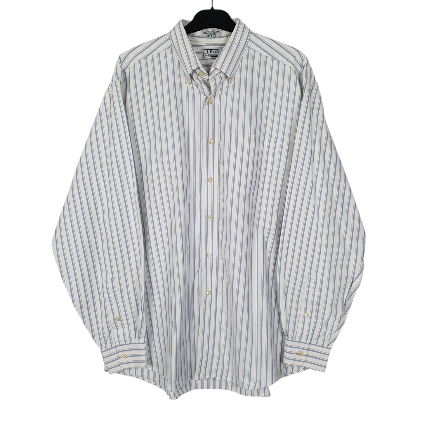 Mens White L.L.Bean Vintage 90s Oxford Long Sleeve Shirt