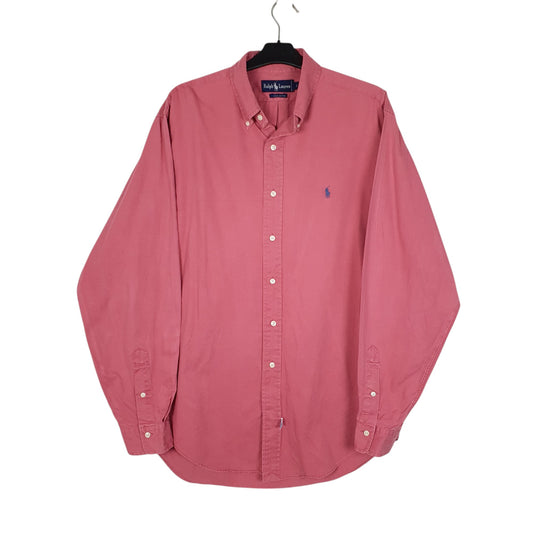 Mens Pink Ralph Lauren Vintage 90s Long Sleeve Shirt