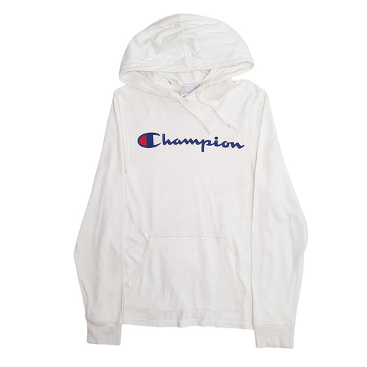 Mens White Champion Lightweight Hoodie Jumper