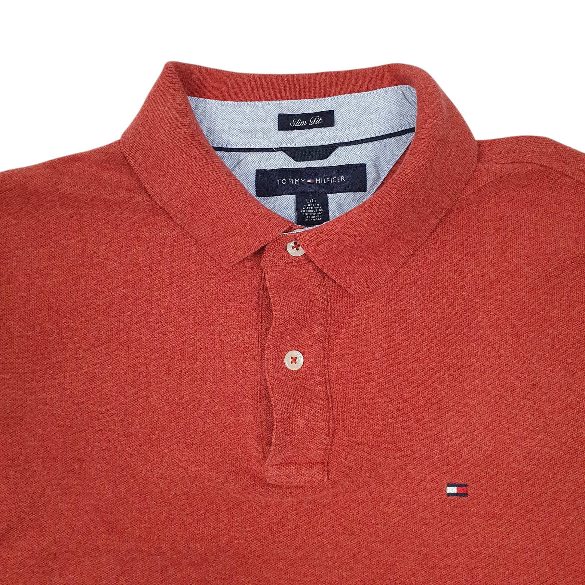 Mens Orange Tommy Hilfiger Slim Fit  Polo Shirt