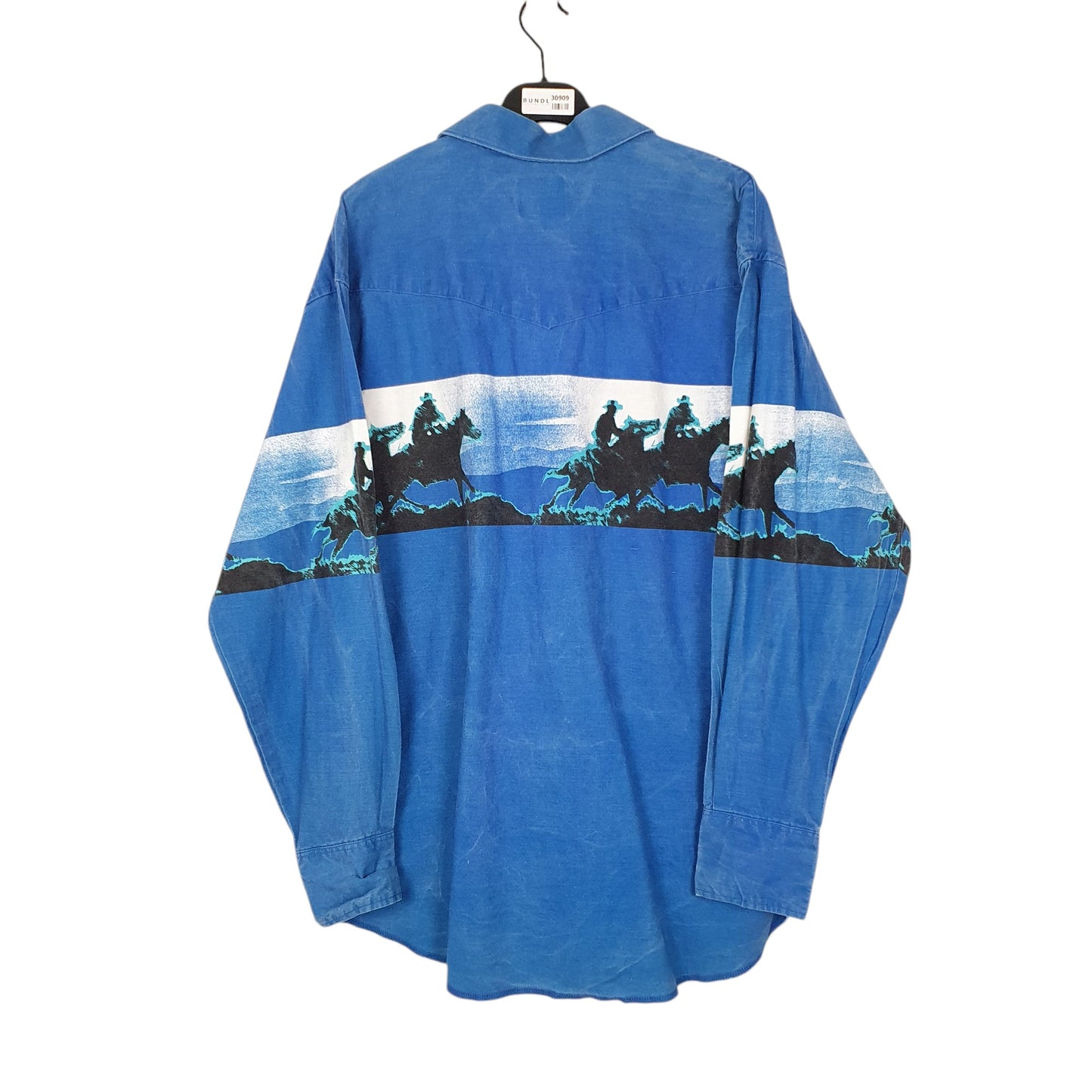 Mens Blue Wrangler Vintage 90s Western Shirts Pearl Snap  Shirt