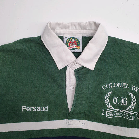 Mens Green Barbarian Varsity Rugby  Polo Shirt