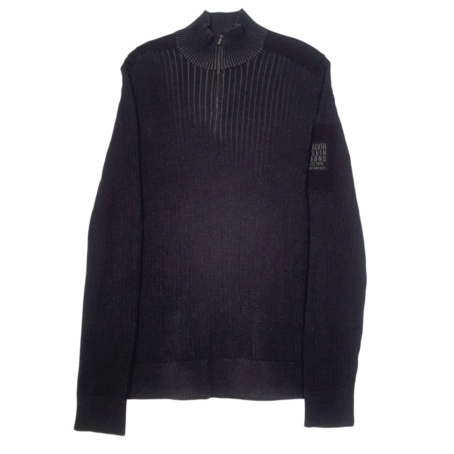 Mens Black Calvin Klein  Quarter Zip Jumper