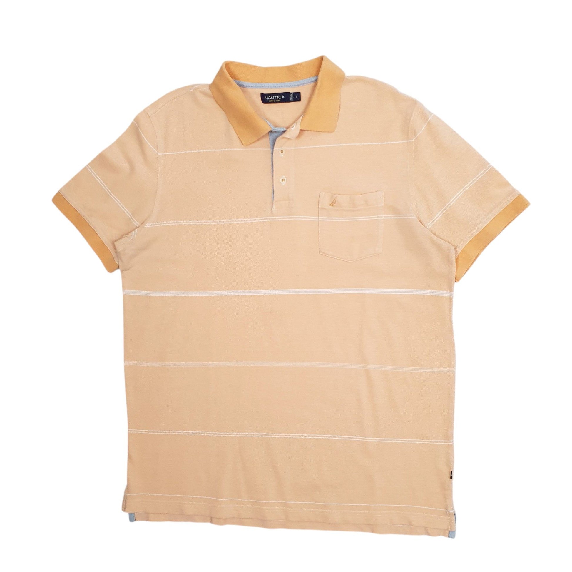Mens Orange Nautica  Short Sleeve Polo Shirt