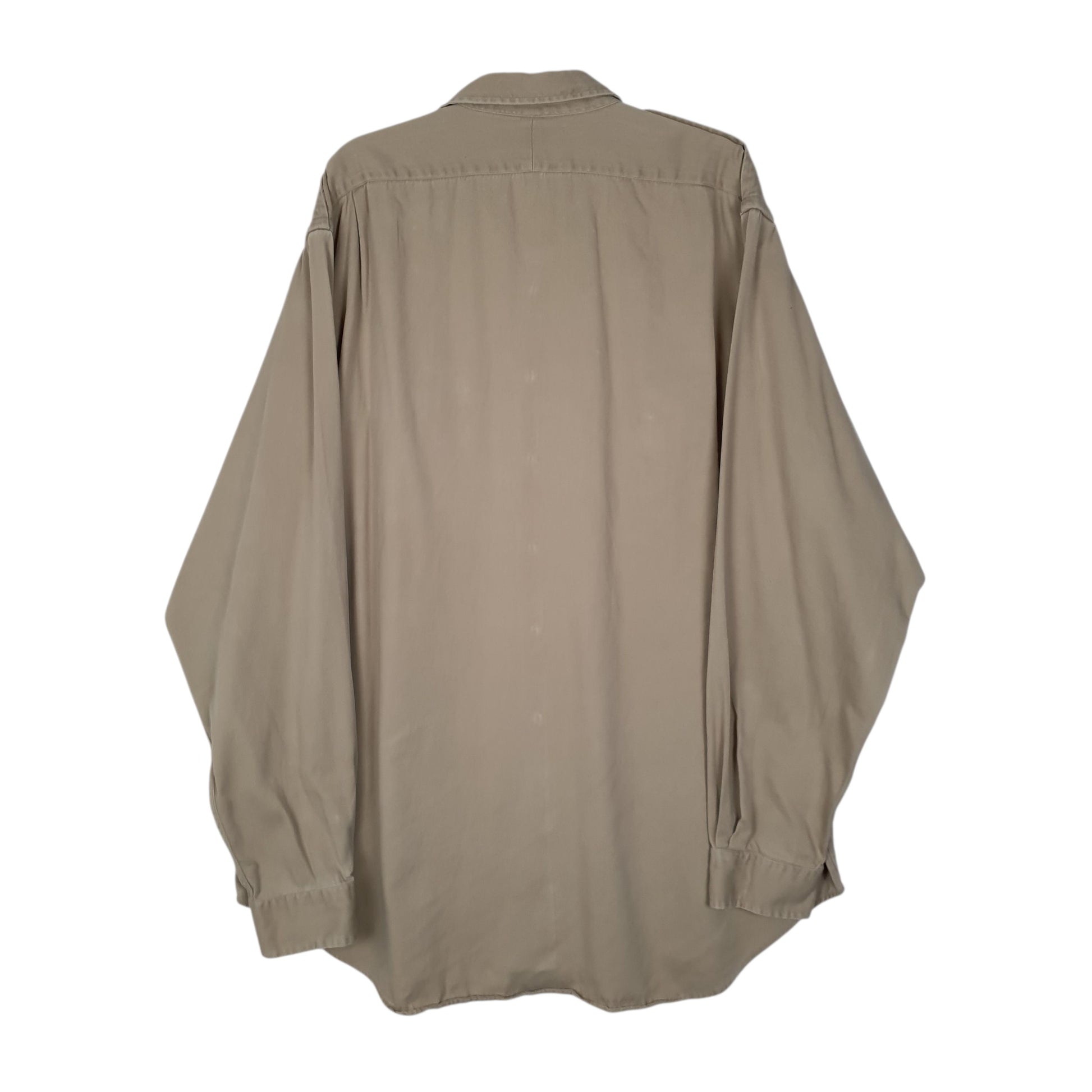 Mens Beige Polo Ralph Lauren Vintage 1990s Military  Shirt