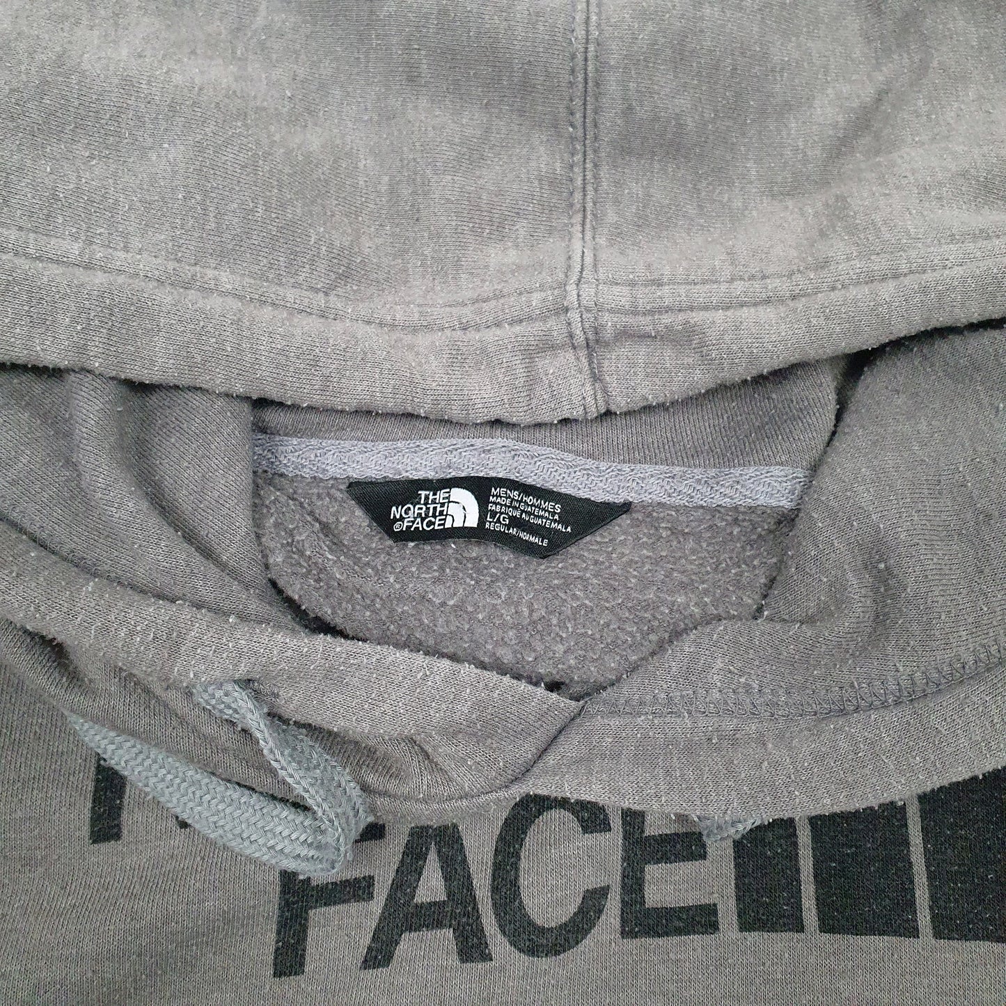 Mens Grey The North Face Spellout Hoodie Jumper