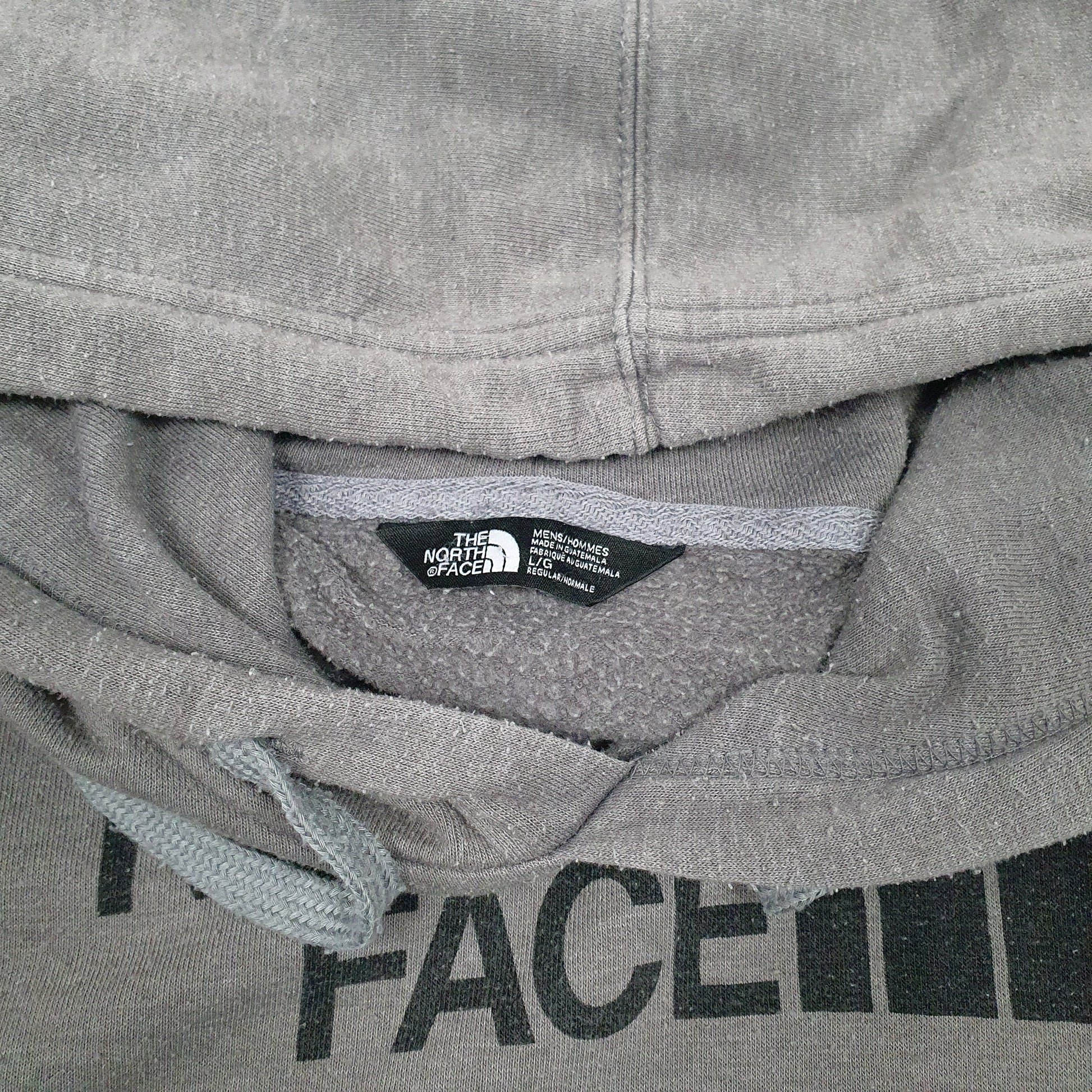 Mens Grey The North Face Spellout Hoodie Jumper