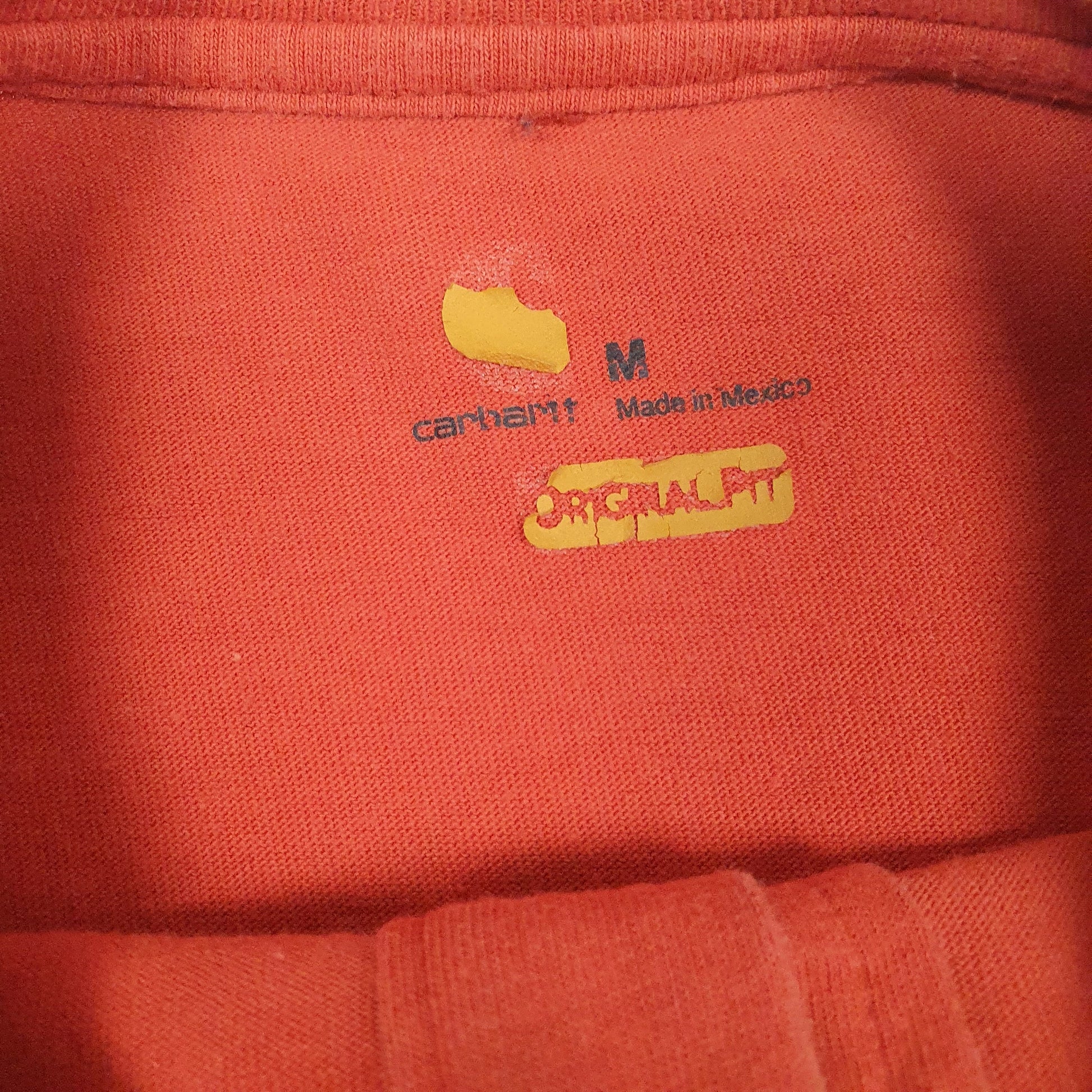 Mens Orange Carhartt Henley  T Shirt