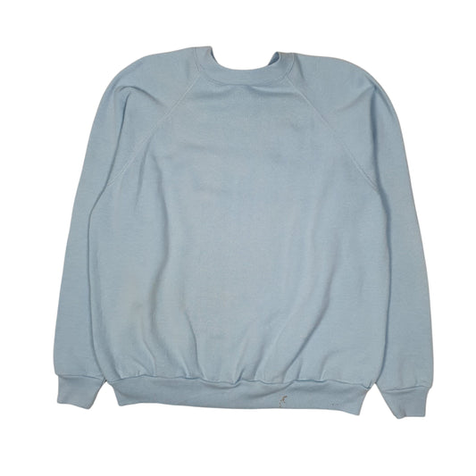 Mens Blue Tultex Vintage 90s Crewneck Jumper