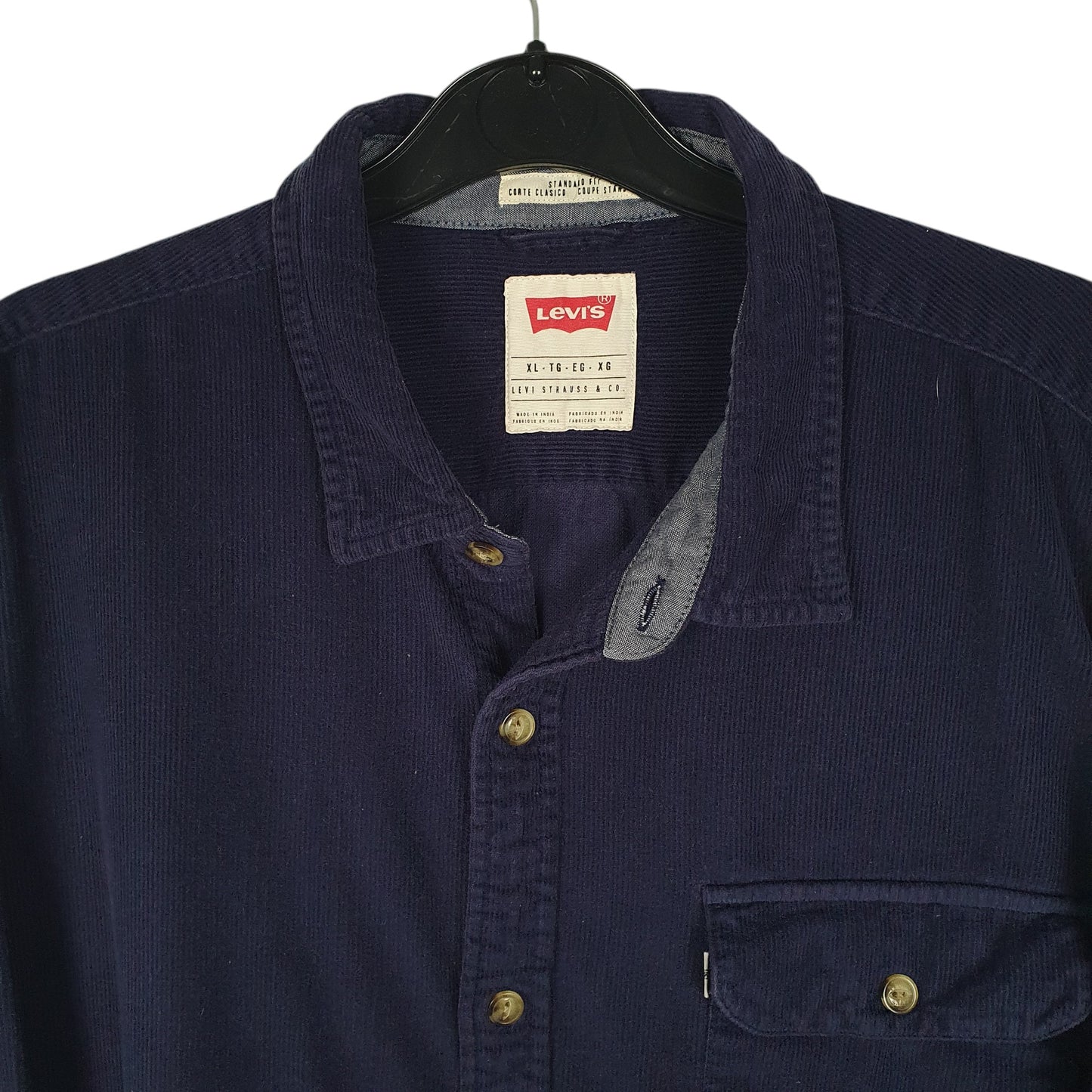 Mens Navy Levis Corduroy  Shirt