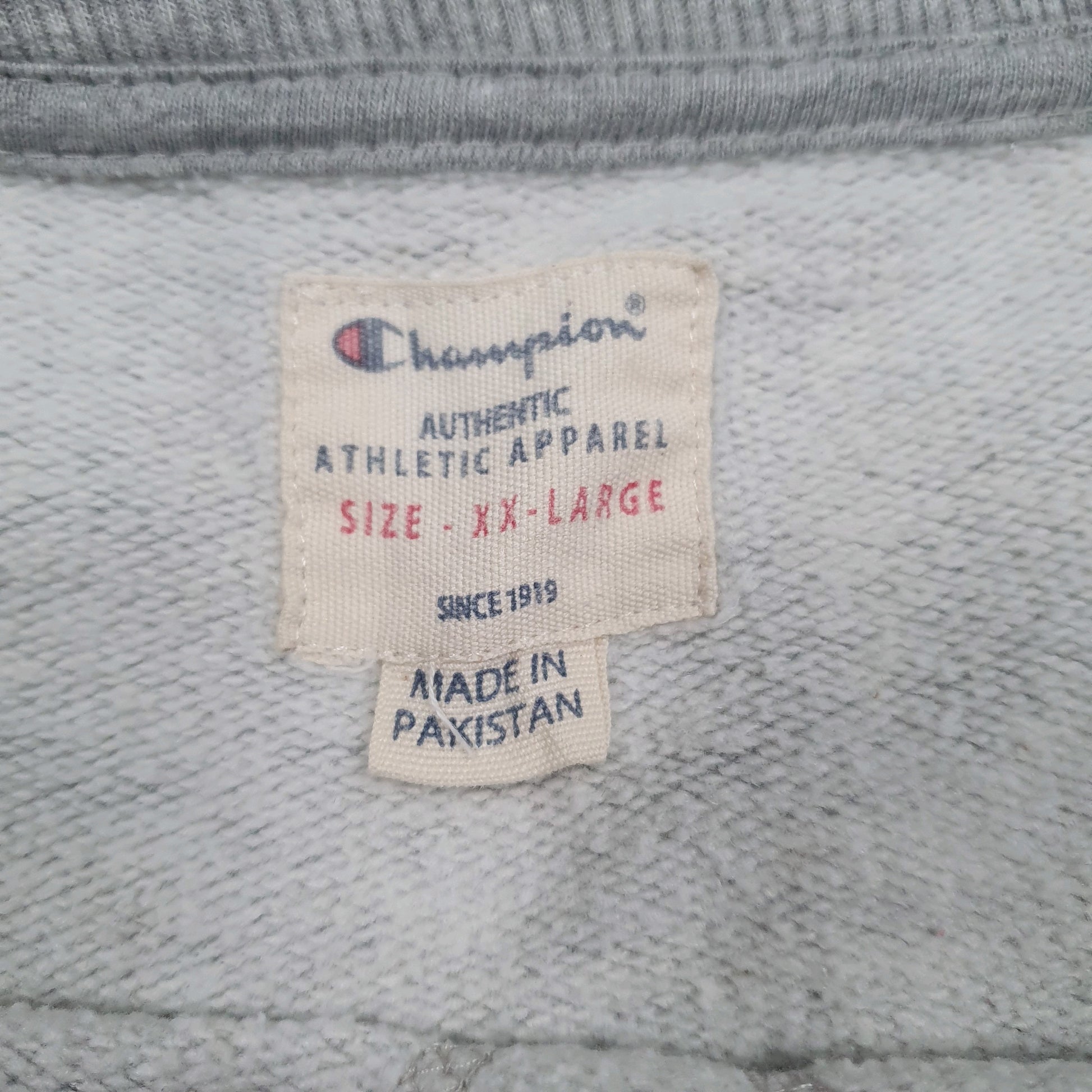 Mens Grey Champion Spellout Crewneck Jumper