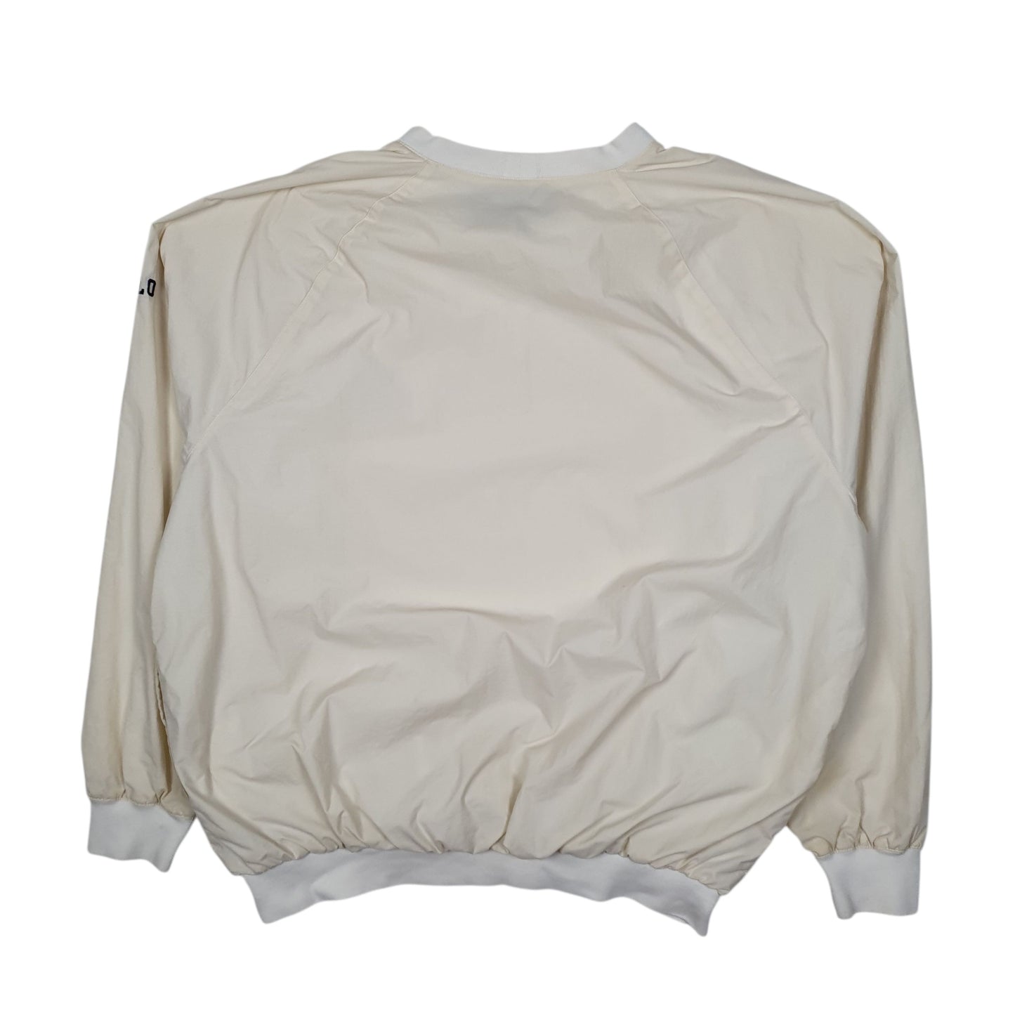 Mens Cream Polo Ralph Lauren Vintage 90s Golf Pullover Hoodie Coat