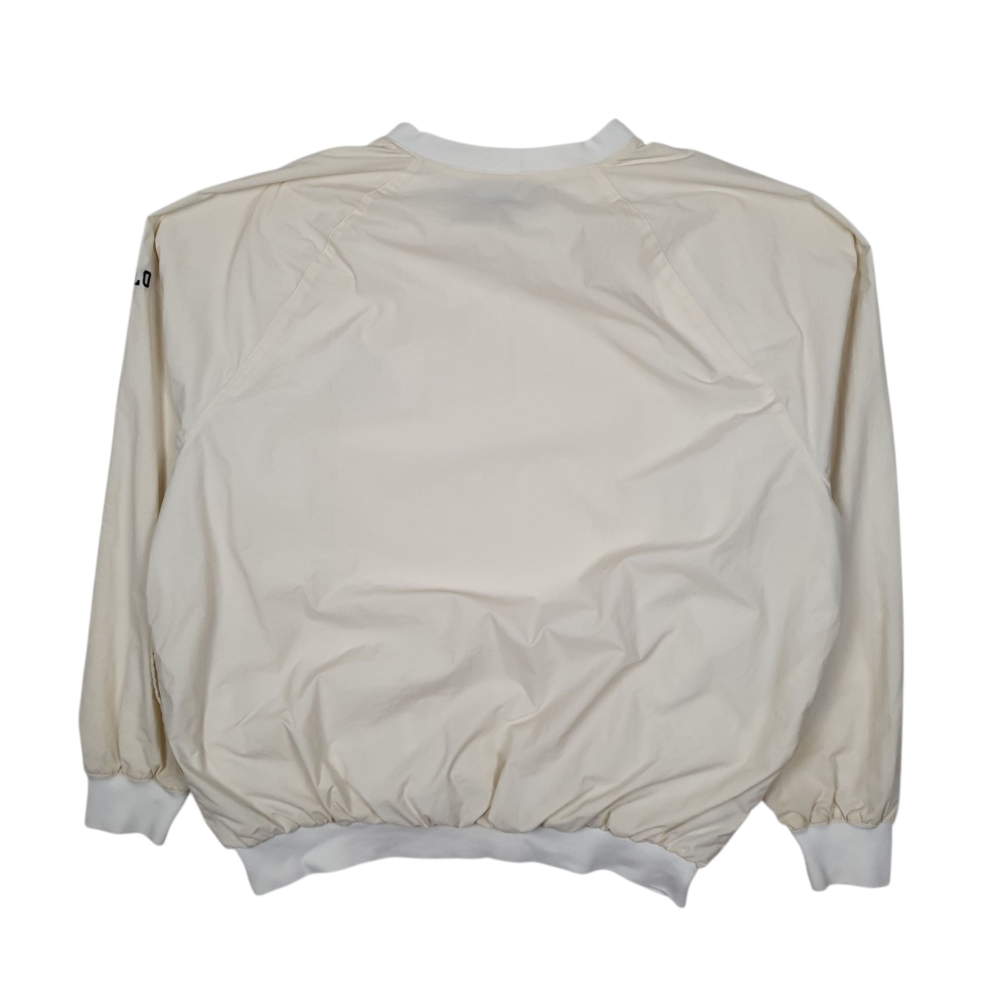 Mens Cream Polo Ralph Lauren Vintage 90s Golf Pullover Hoodie Coat