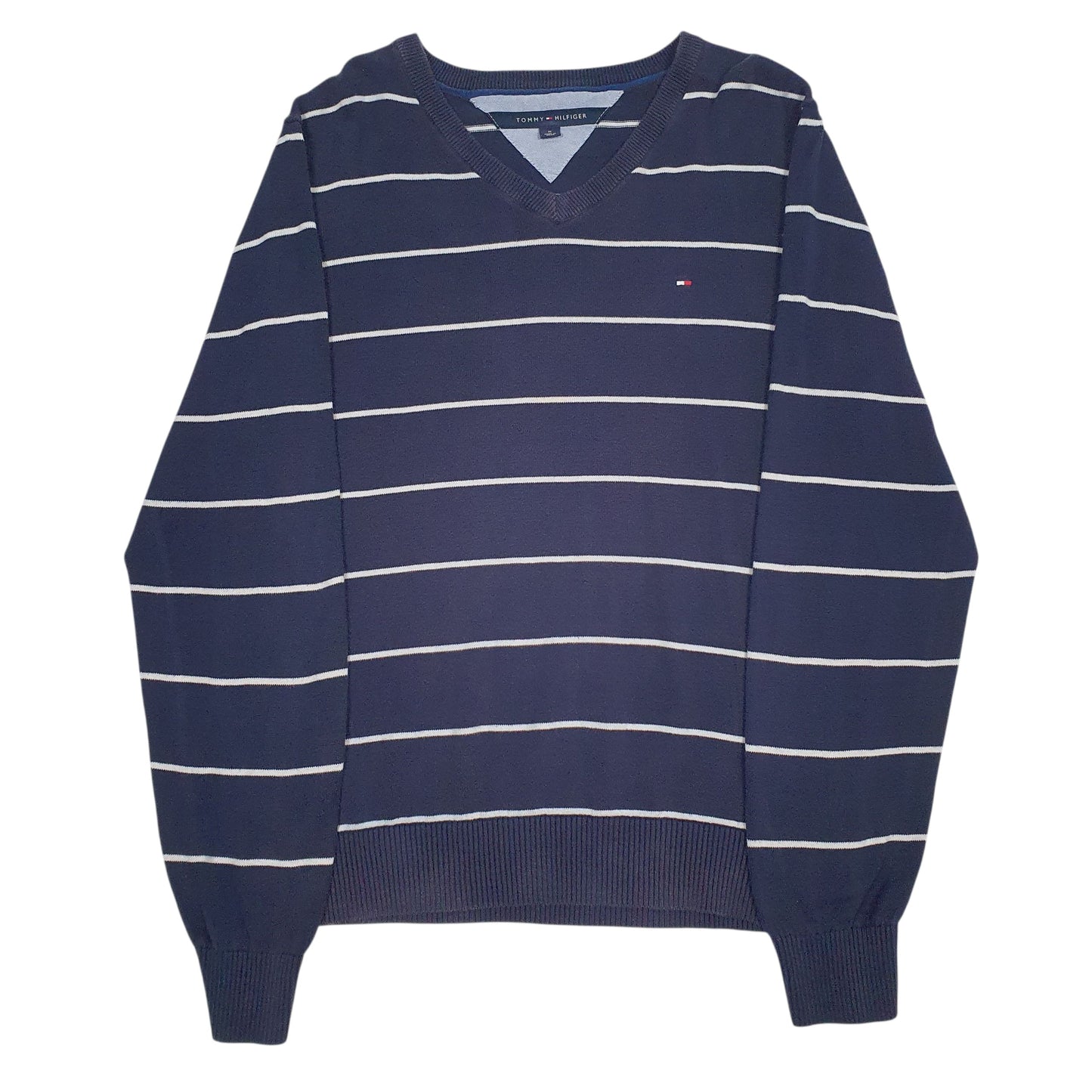 Mens Navy Tommy Hilfiger  V Neck Jumper