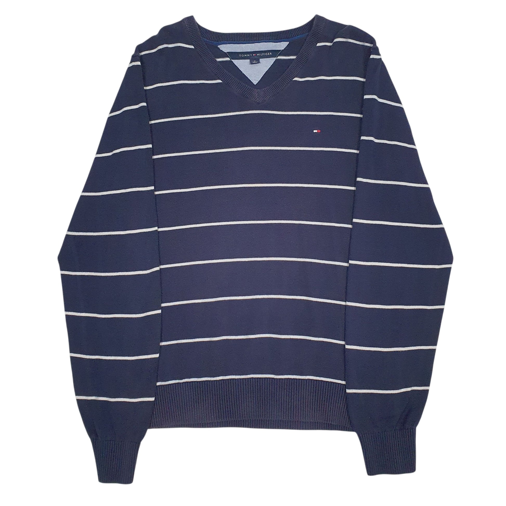 Mens Navy Tommy Hilfiger  V Neck Jumper