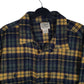 Mens Navy L.L.Bean Thick Flannel Plaid Chamois  Shirt