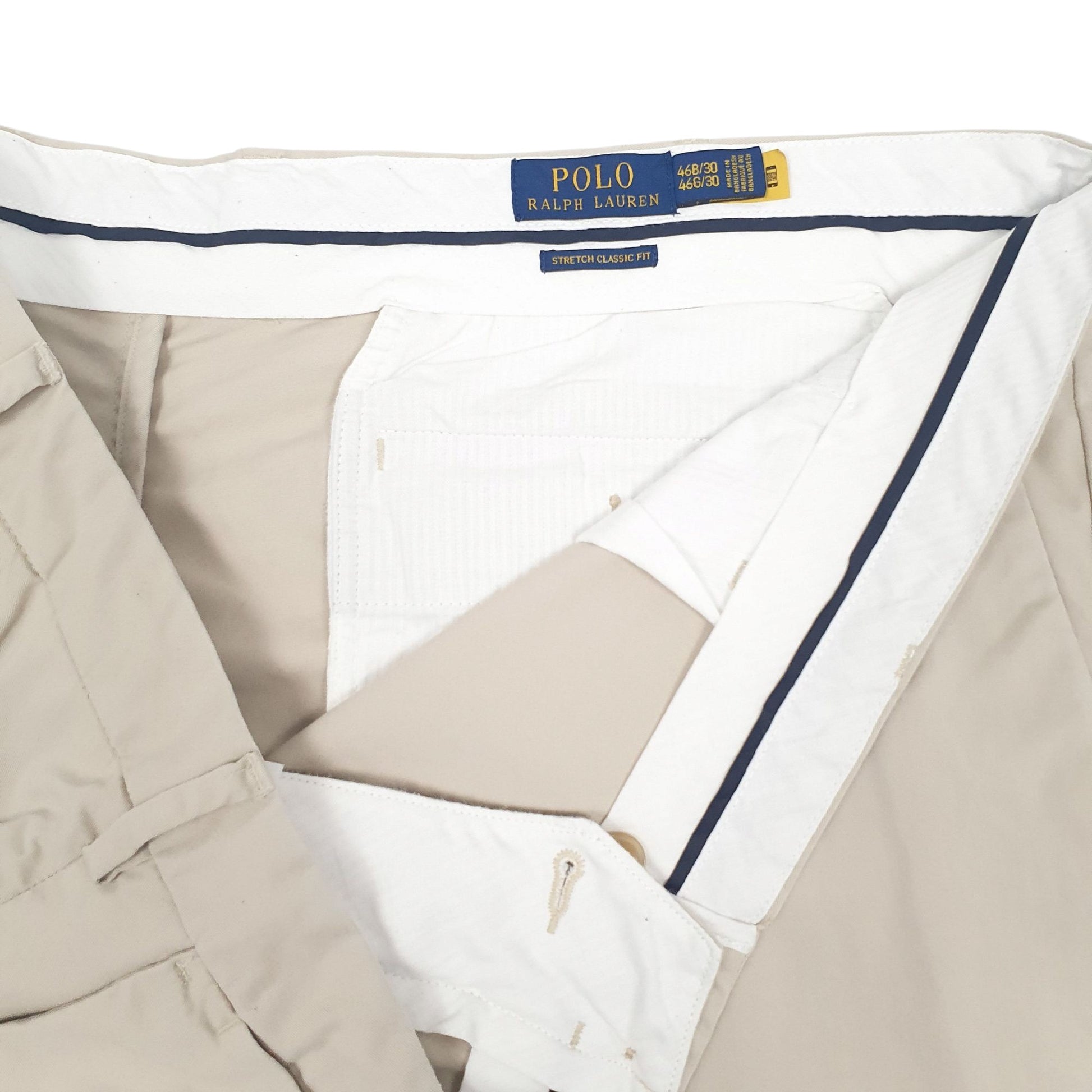 Mens Beige Polo Ralph Lauren Stretch Classic Fit  Trousers