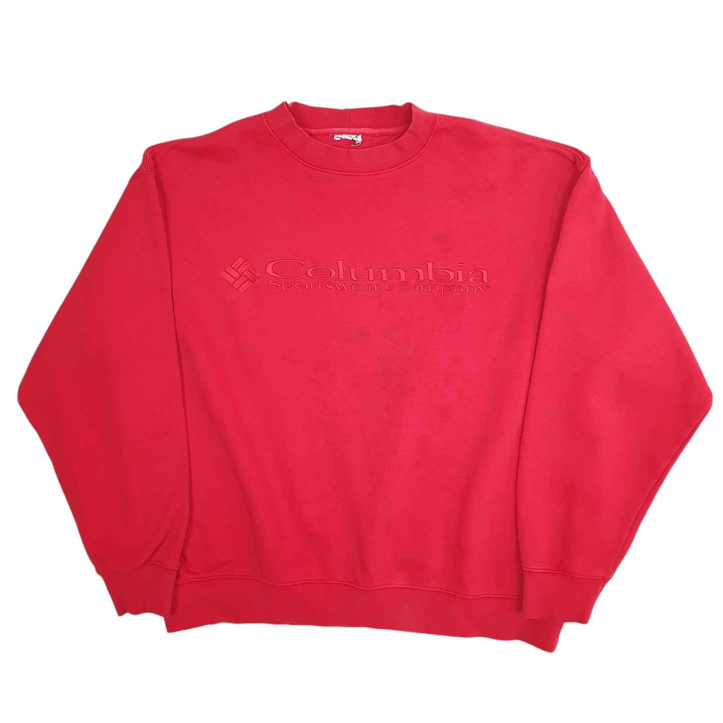 Mens Red Columbia Sportswear Company Spellout Crewneck Jumper