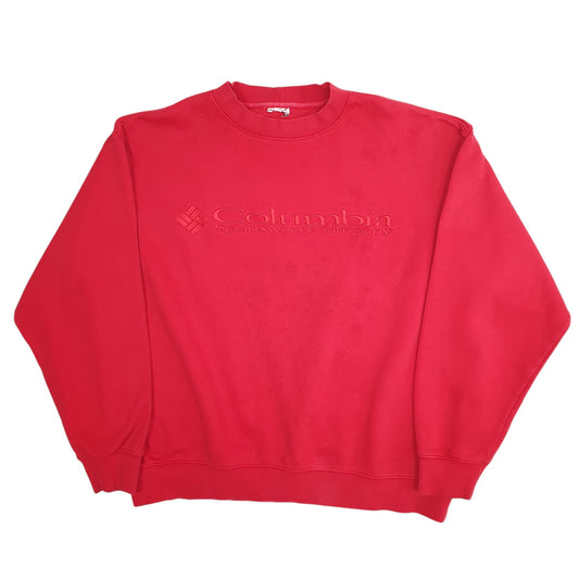 Mens Red Columbia Sportswear Company Spellout Crewneck Jumper