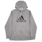 Mens Grey Adidas Spellout AeroReady Hoodie Jumper
