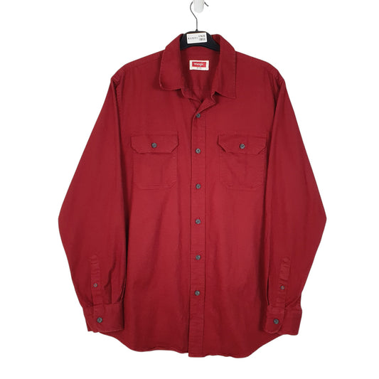 Mens Red Wrangler  Long Sleeve Shirt