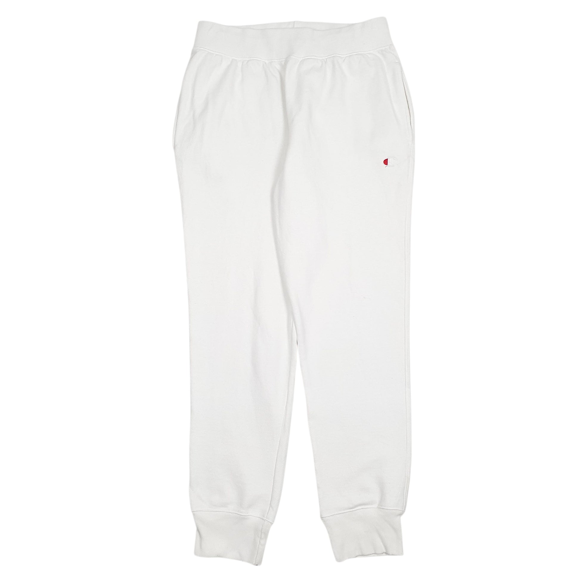 Mens White Champion Reverse Weave Jogger Trousers