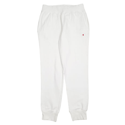 Mens White Champion Reverse Weave Jogger Trousers