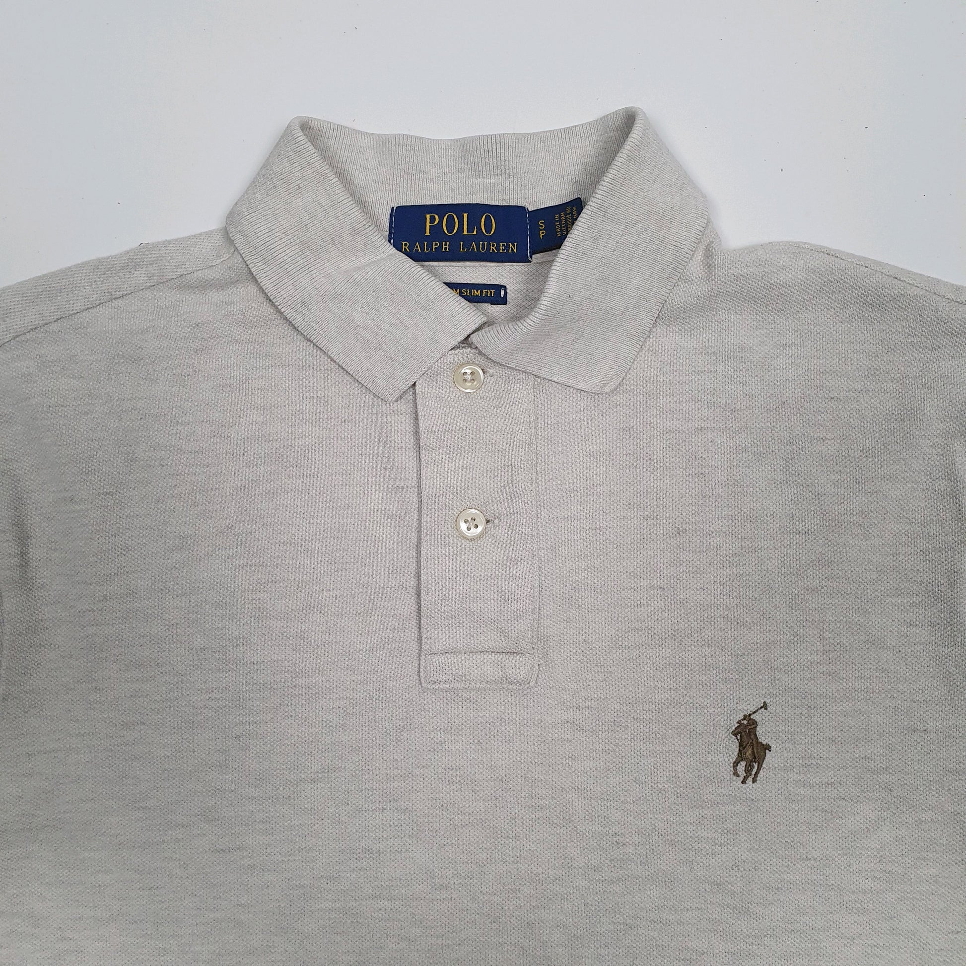 Mens Grey Polo Ralph Lauren Custom Slim Fit  Polo Shirt