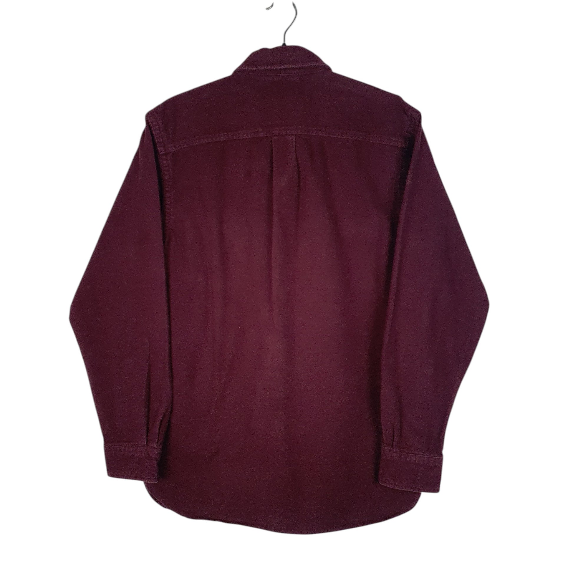 Mens Burgundy L.L.Bean Thick Chamois  Shirt