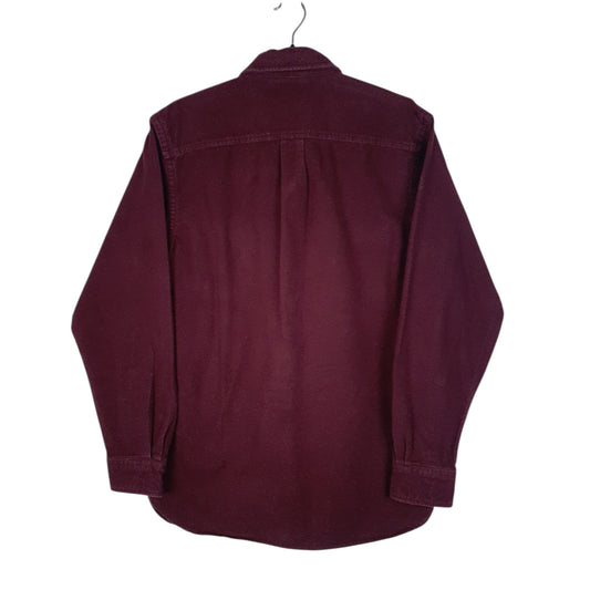 Mens Burgundy L.L.Bean Thick Chamois  Shirt