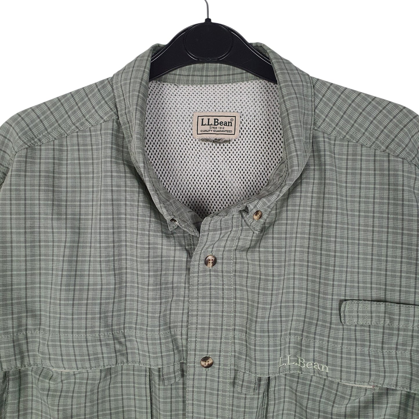 Mens Green L.L.Bean Walking Hiking  Shirt