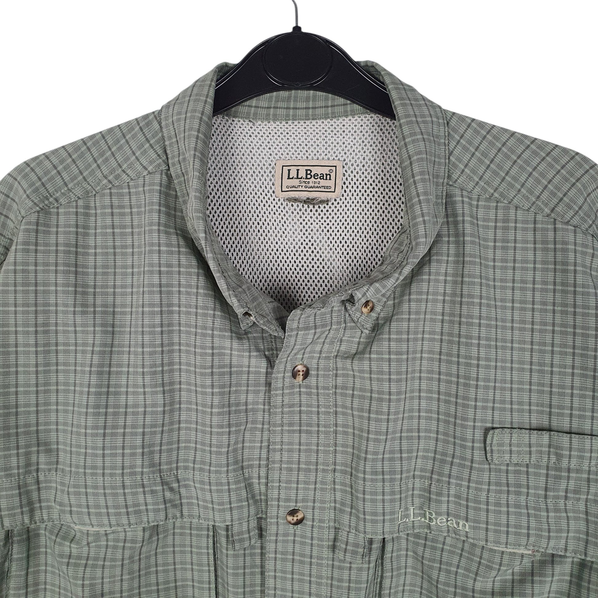Mens Green L.L.Bean Walking Hiking  Shirt