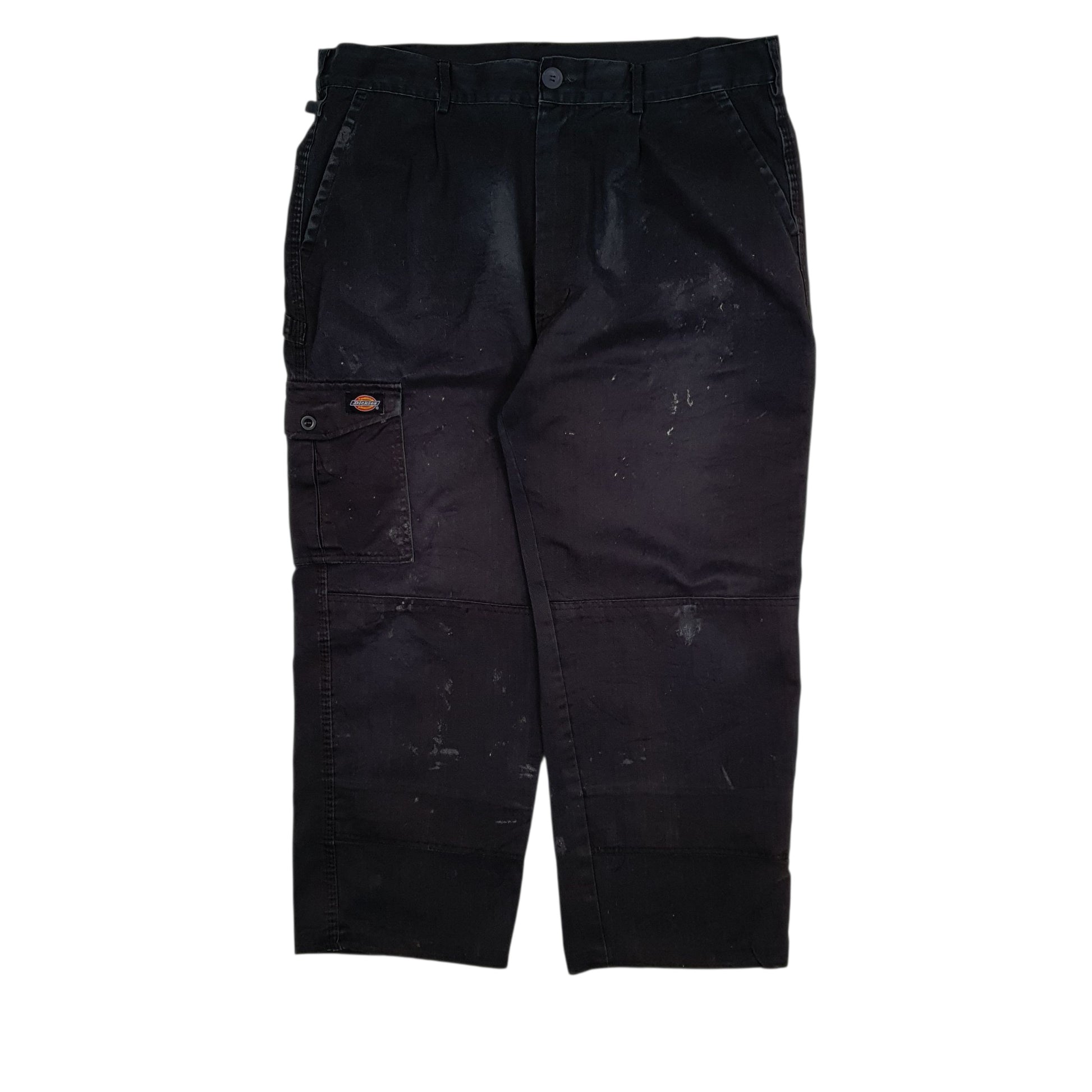 Mens Black Dickies Workwear Cargo Trousers