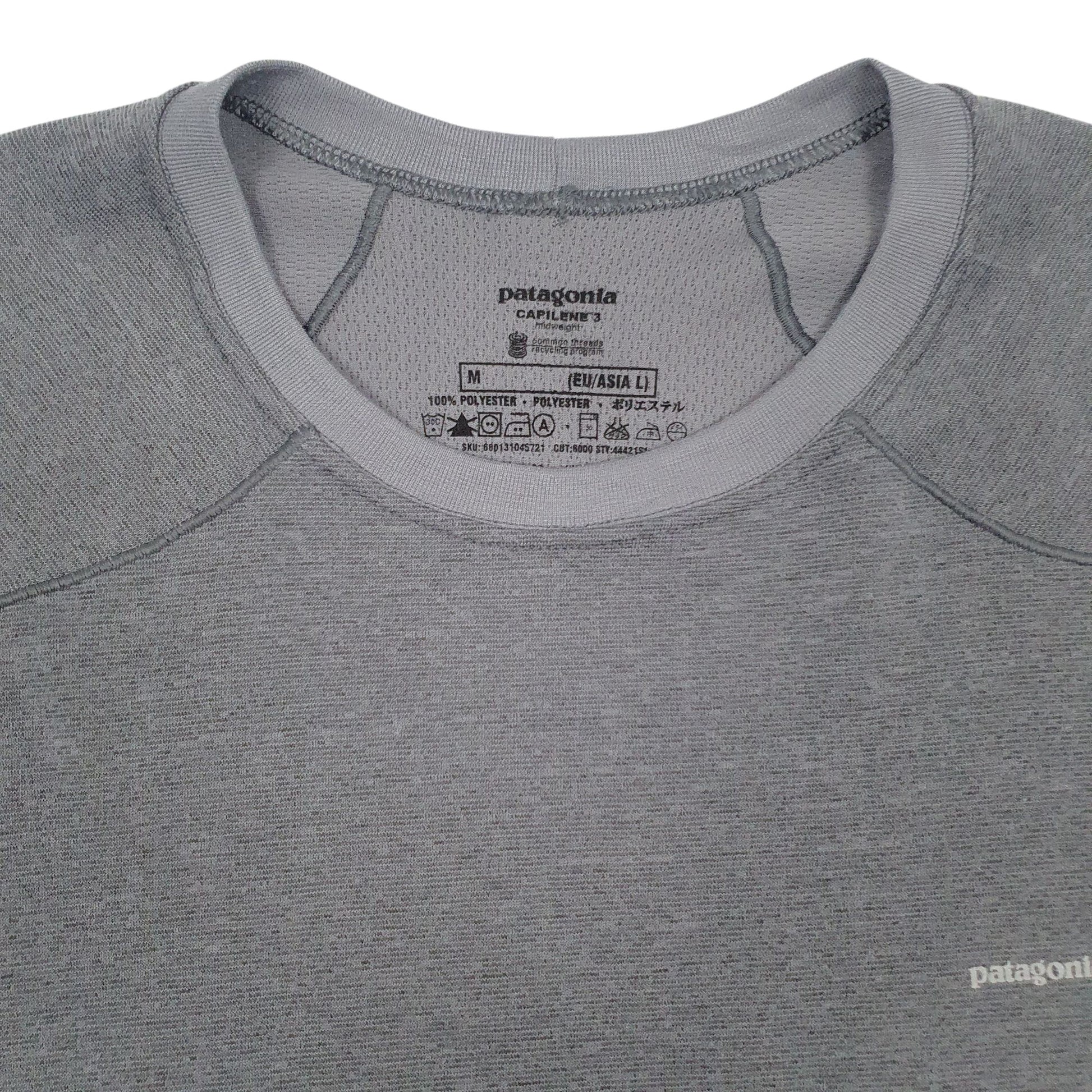 Mens Grey Patagonia Capilene  T Shirt
