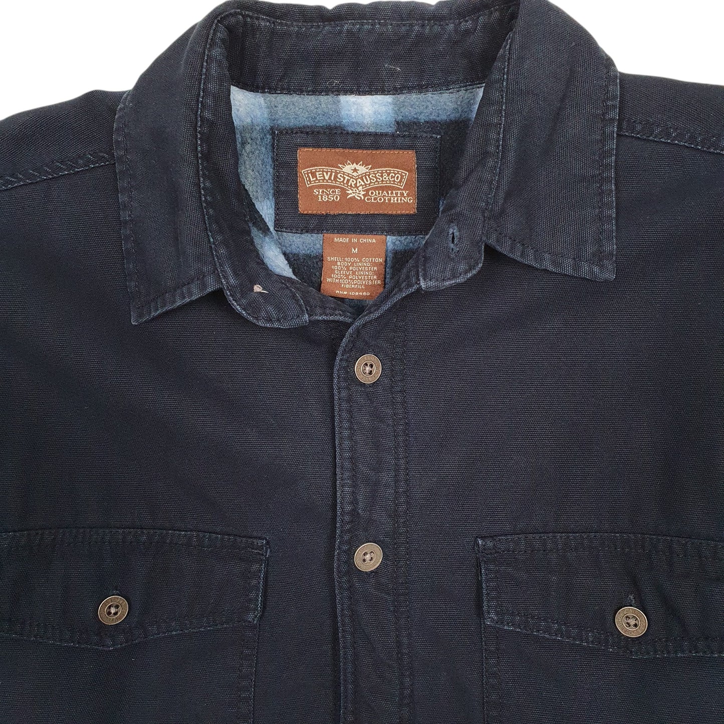 Mens Navy Levis Fleece Lined  Coat